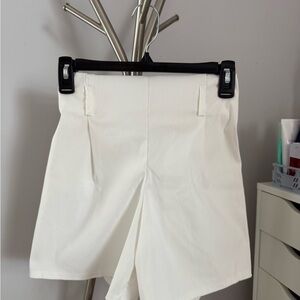 Elegant High Waist White Women's Shorts